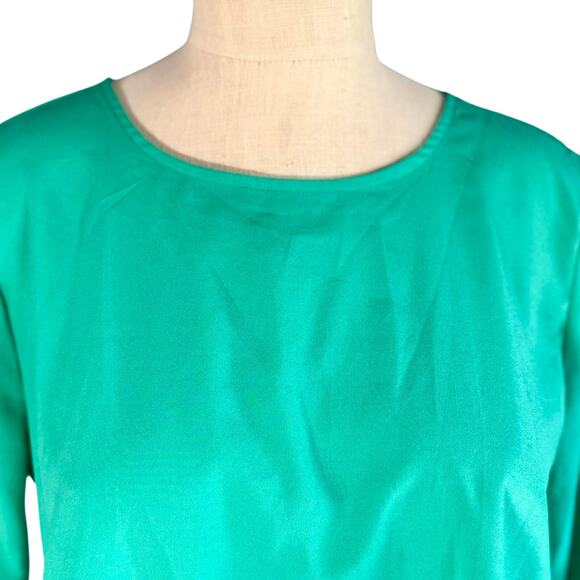 Womens Top Size Medium Teal Professional Flowy Back Button Office Siren Everyday - Picture 4 of 8